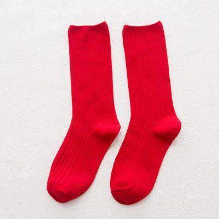retro style socks in red retro style socks in red