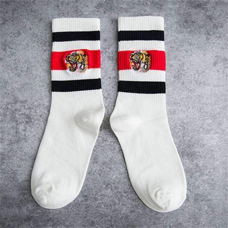 eccentric leon socks in white eccentric leon socks in white