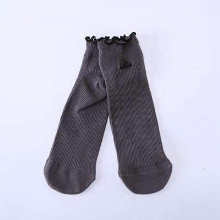 cute ruffles socks in dark grey cute ruffles socks in dark grey