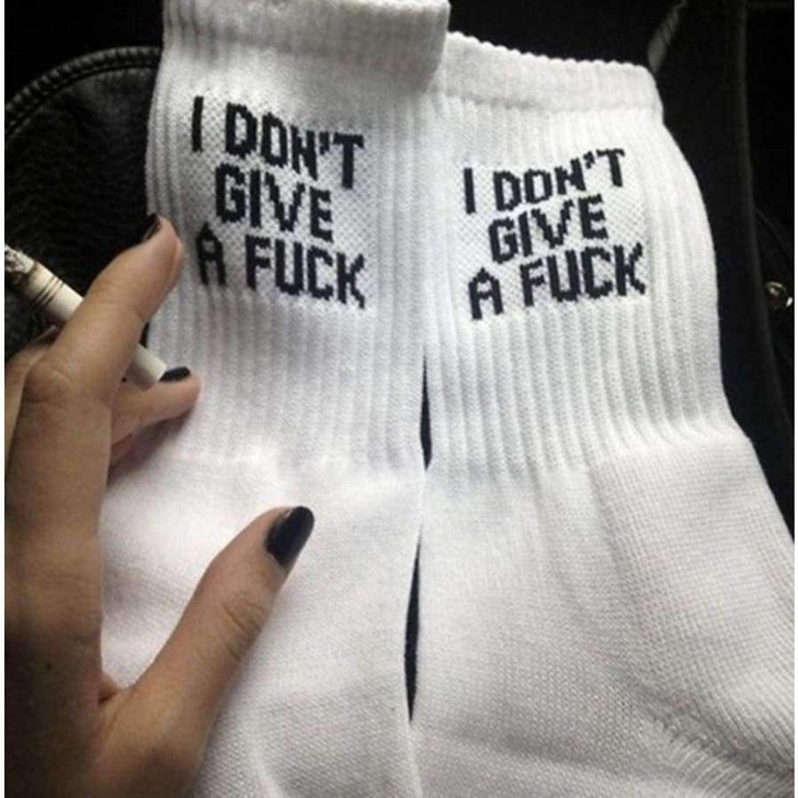 i don't give a fuck white socks i don't give a fuck white socks
