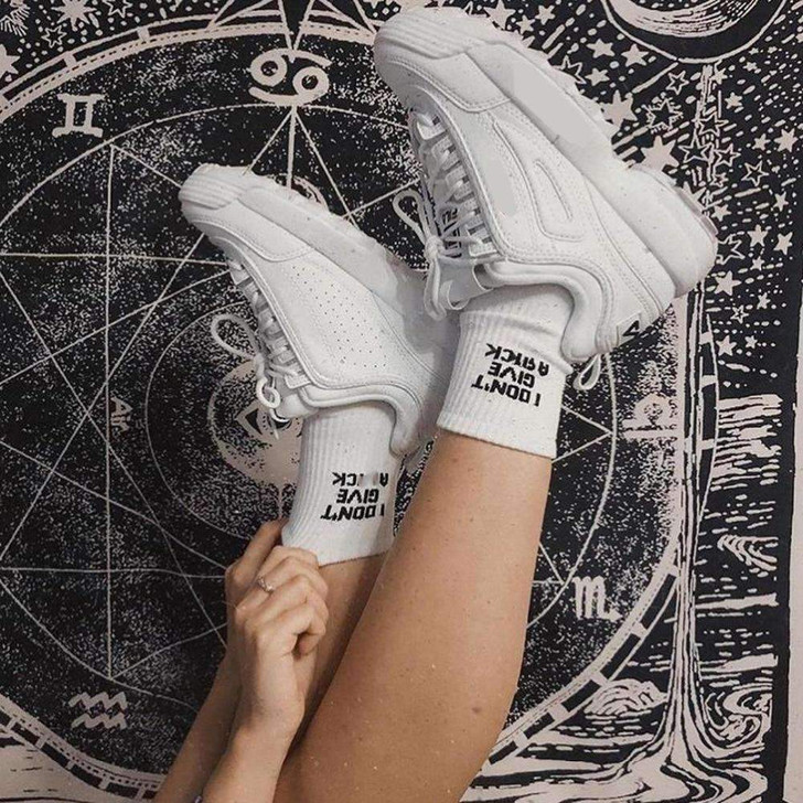 i don't give a fuck white socks i don't give a fuck white socks