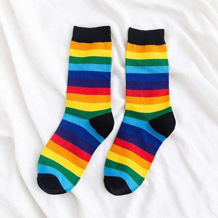 cute rainbow socks in black cute rainbow socks in black