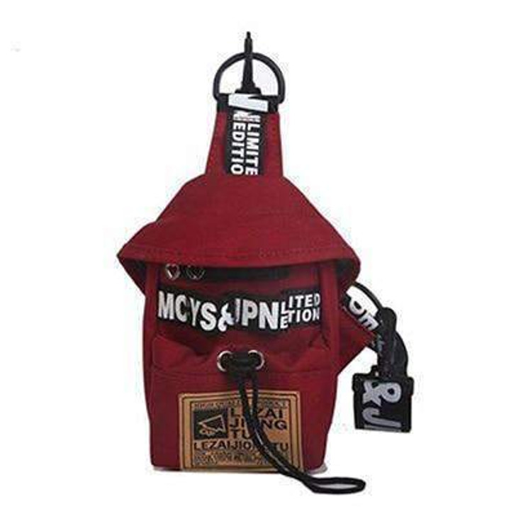 mobil strap purse backpack in red mobil strap purse backpack in red