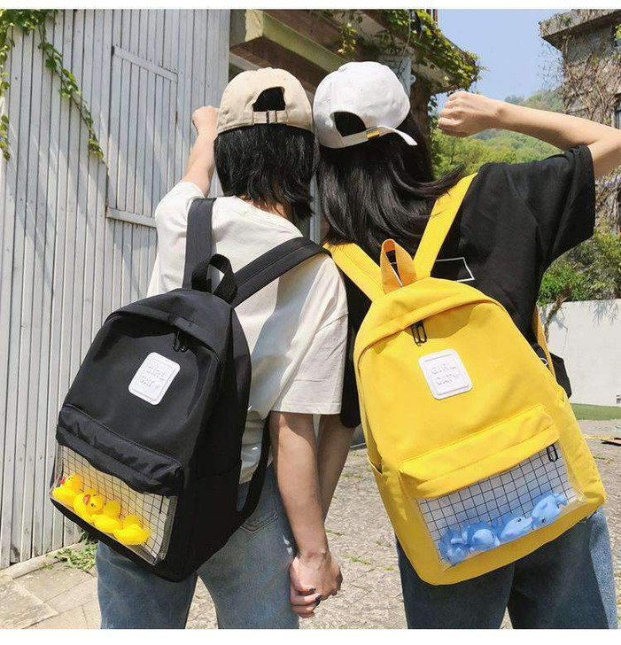 cute duck waterproof backpack in yellow and black cute duck waterproof backpack in yellow and black