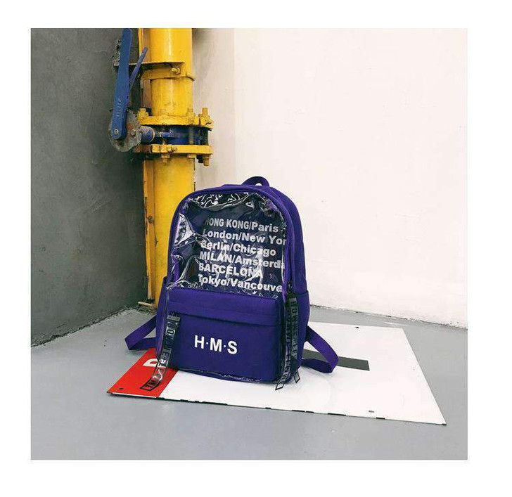 popular transparent city backpack in purple popular transparent city backpack in purple