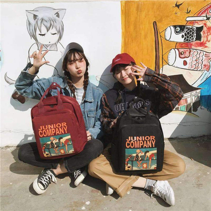 junior company retro backpack in red and black junior company retro backpack in red and black