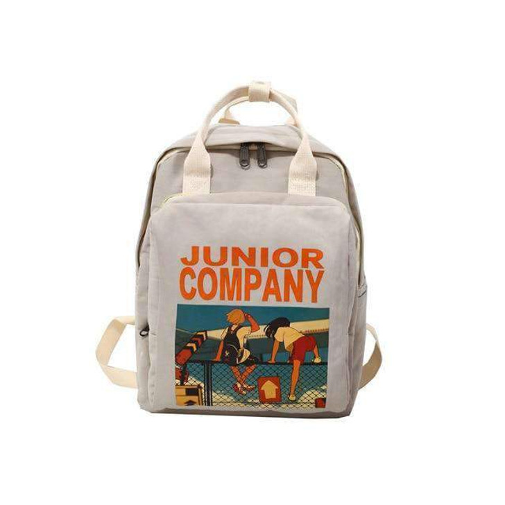 junior company retro backpack in white junior company retro backpack in white