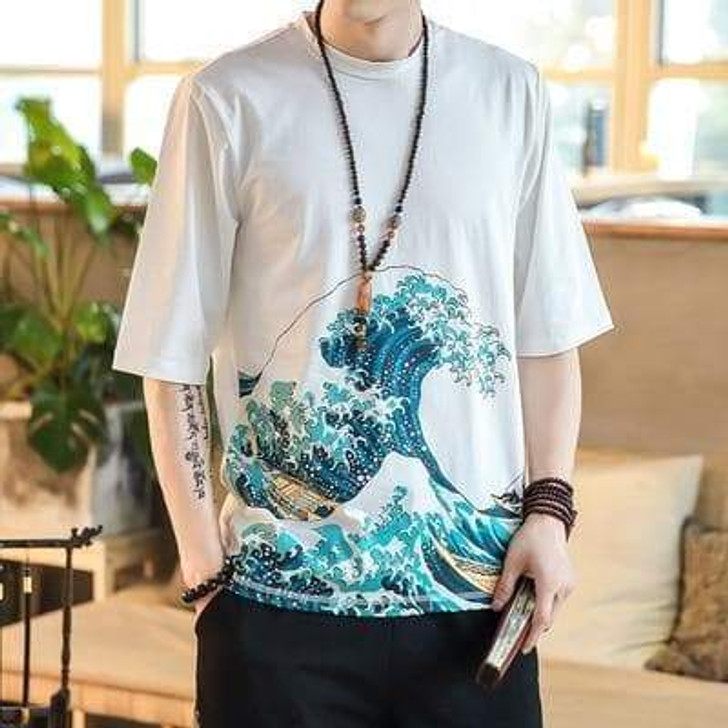 HARAJUKU STYLE WAVE STREETWEAR TEE-Cosmique Studio