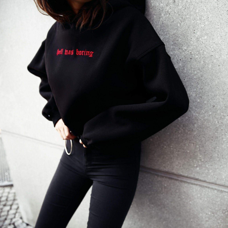 Hell Was Boring Hoodie - Cosmique Studio Aesthetic Clothing