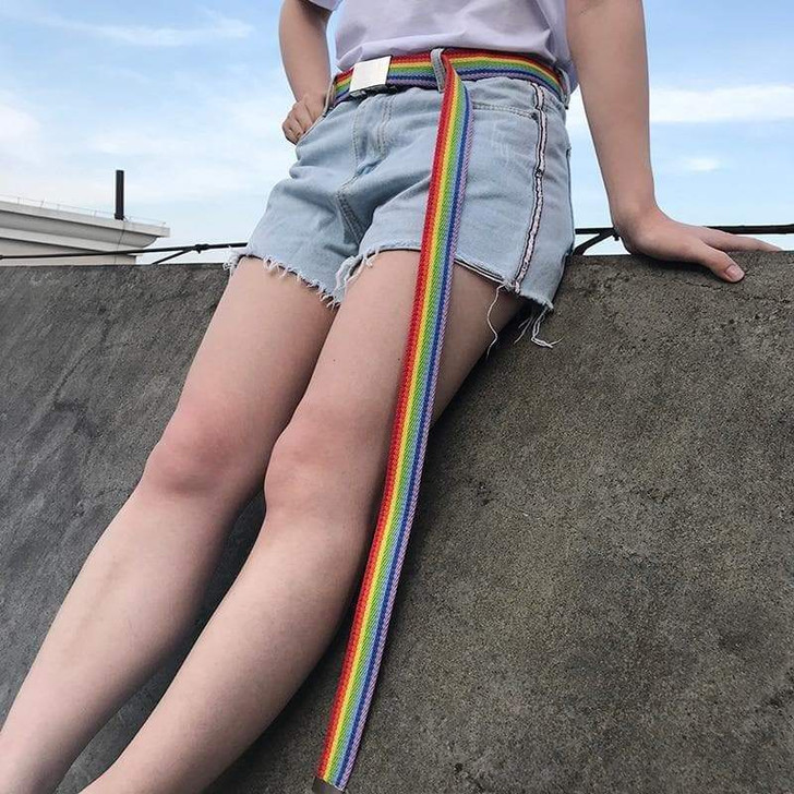 CANVAS RAINBOW LONG BELT-Cosmique Studio