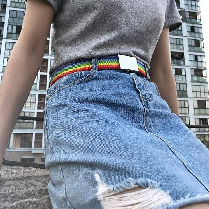 CANVAS RAINBOW LONG BELT-Cosmique Studio