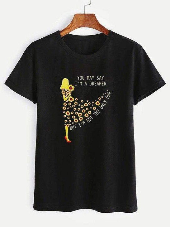 YOU MAY SAY IM A DREAMER INSPIRATIONAL TEE-Cosmique Studio YOU MAY SAY IM A DREAMER INSPIRATIONAL TEE-Cosmique Studio