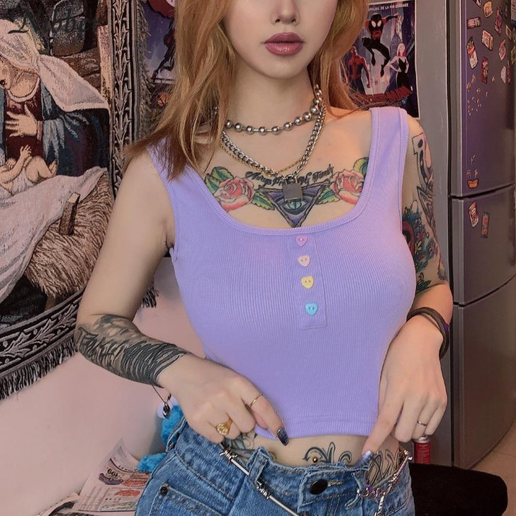 HOT CASUAL RIBBED KNIT CROP TOP-Cosmique Studio