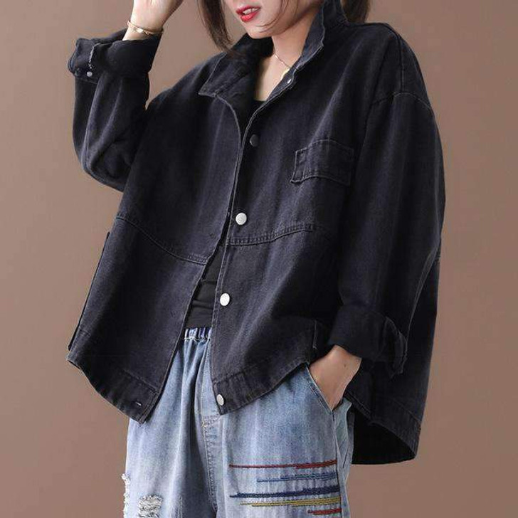 SINGLE BREASTED LOOSE VINTAGE COAT JACKET-Cosmique Studio SINGLE BREASTED LOOSE VINTAGE COAT JACKET-Cosmique Studio