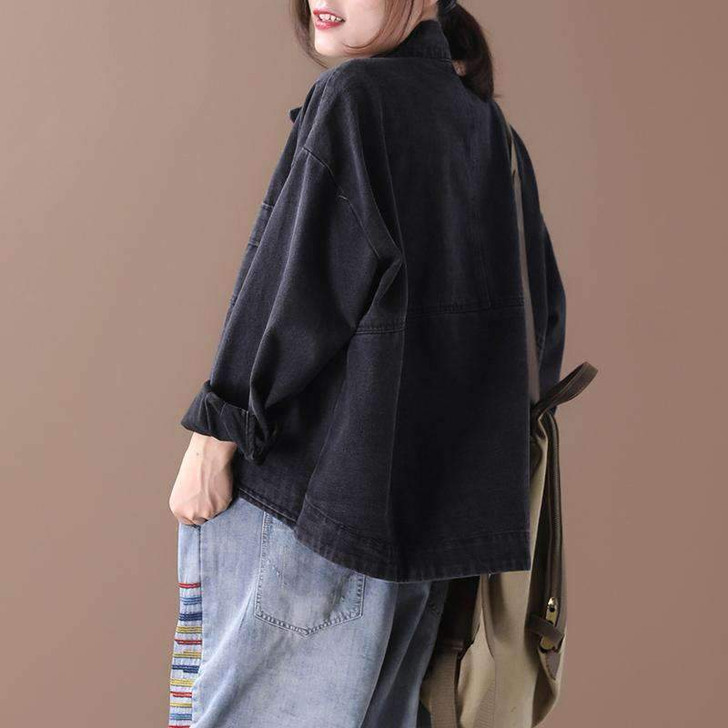 SINGLE BREASTED LOOSE VINTAGE COAT JACKET-Cosmique Studio SINGLE BREASTED LOOSE VINTAGE COAT JACKET-Cosmique Studio