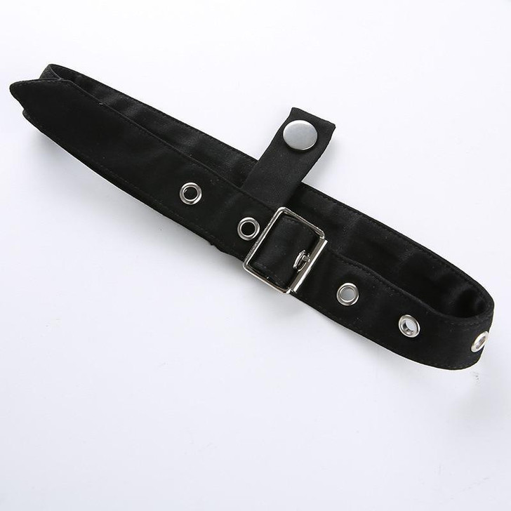 BLACK PUNK HIGH WAIST DETACHABLE BELT SHORT-Cosmique Studio