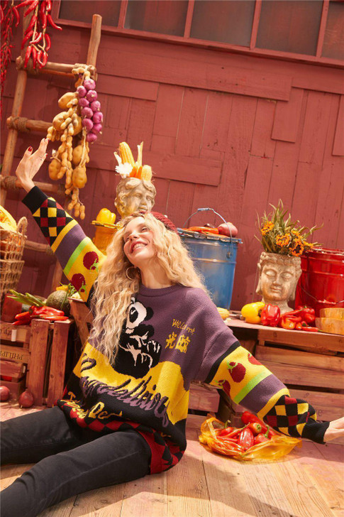 CUTE PANDA LONG SLEEVE SWEATER - Cosmique Studio CUTE PANDA LONG SLEEVE SWEATER - Cosmique Studio
