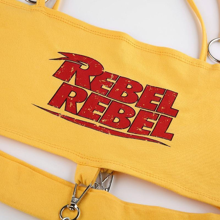 PUNK METAL CHAIN SEXY CROP TOP - Cosmique Studio