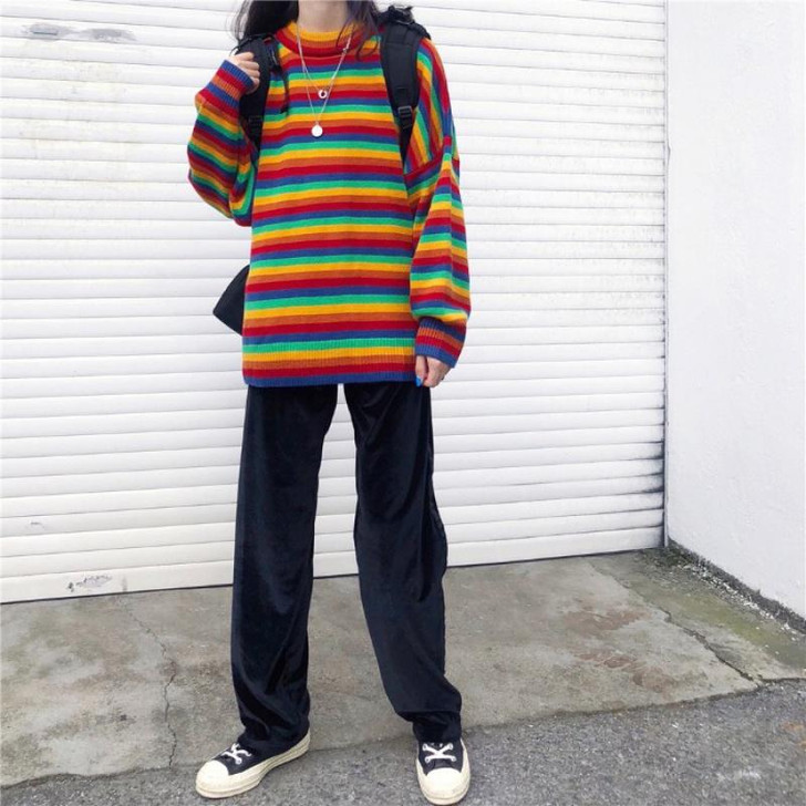 Aesthetic Rainbow Sweater - Cosmique Studio