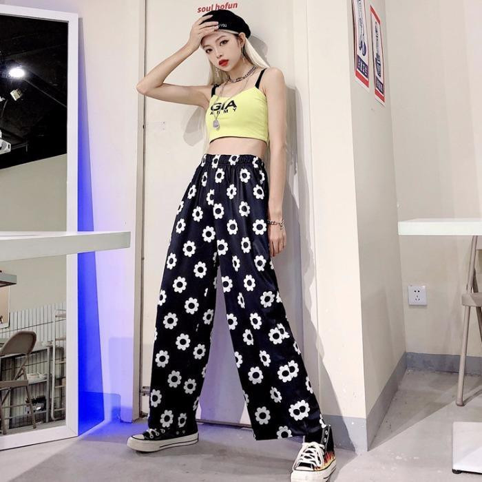 Aesthetic Cute Flower Print Pants 