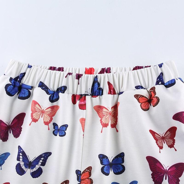 AESTHETIC STYLE BUTTERFLY PRINTED ELASTIC HIGH WAIST PANTS-Cosmique Studio AESTHETIC STYLE BUTTERFLY PRINTED ELASTIC HIGH WAIST PANTS-Cosmique Studio