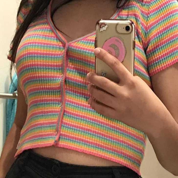 AESTHETIC RAINBOW KNITTED CROP TOP-Cosmique Studio AESTHETIC RAINBOW KNITTED CROP TOP-Cosmique Studio