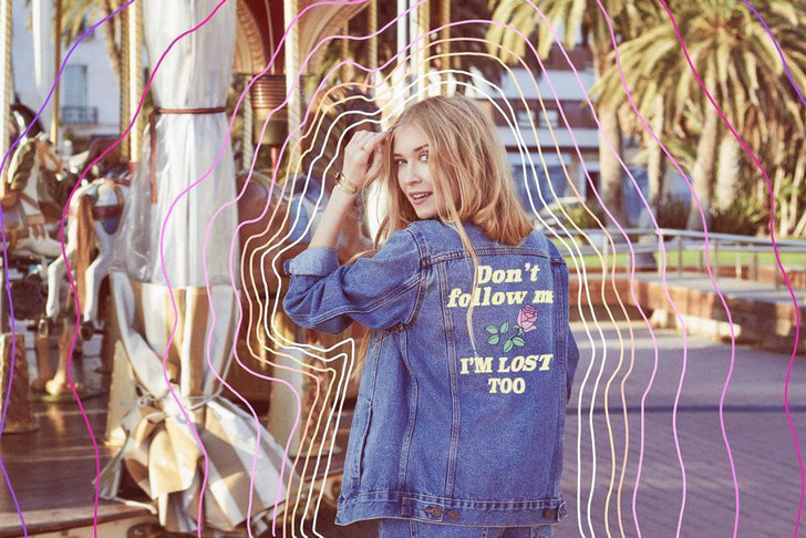 DON'T FOLLOW ME I'M LOST TOO DENIM JACKET-Cosmique Studio - Aesthetic Clothing