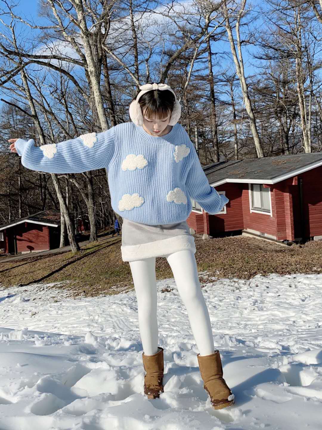 SOFT GIRL CLOUDS KNITTED SWEATER Cosmique Studio1