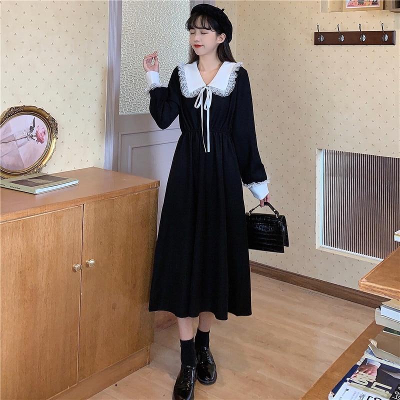 Dark Academia Vintage Midi Dress