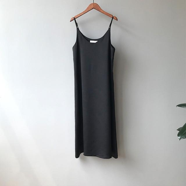 80'S Elegant Satin Sleeveless Midi Dress