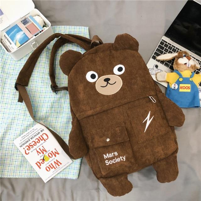Vintage Y2K Corduroy Teddy Bear Backpack Y2k vintage teddy bear - Gem main image 3