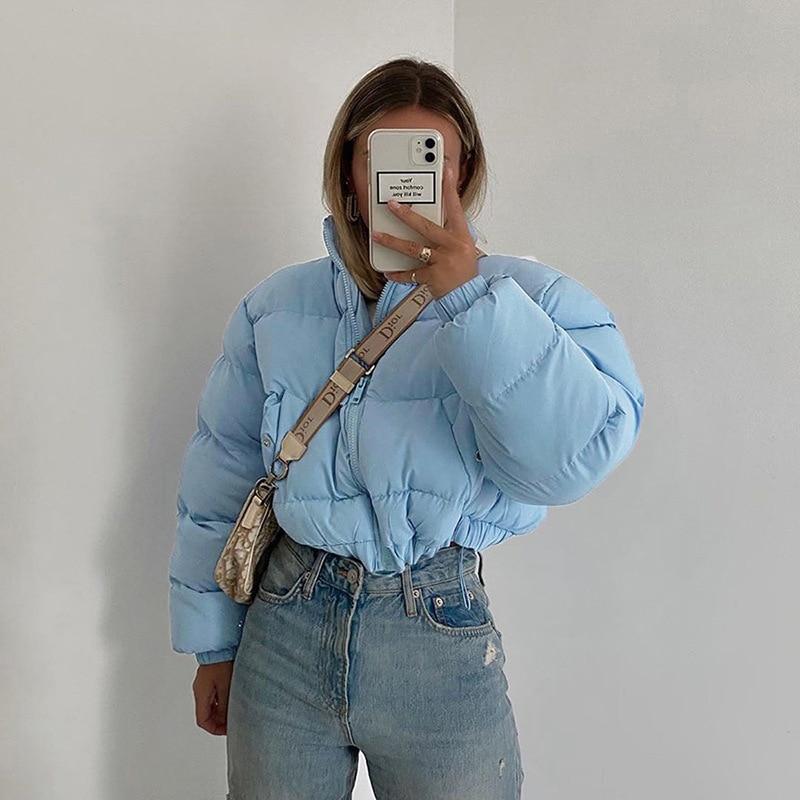★STAYC アイサ着用★【PHYPS】★DENIM SHORT PUFFER JACKE.T★ ☆STAYC アイサ着用☆【PHYPS】☆DENIM SHORT PUFFER JACKE.T