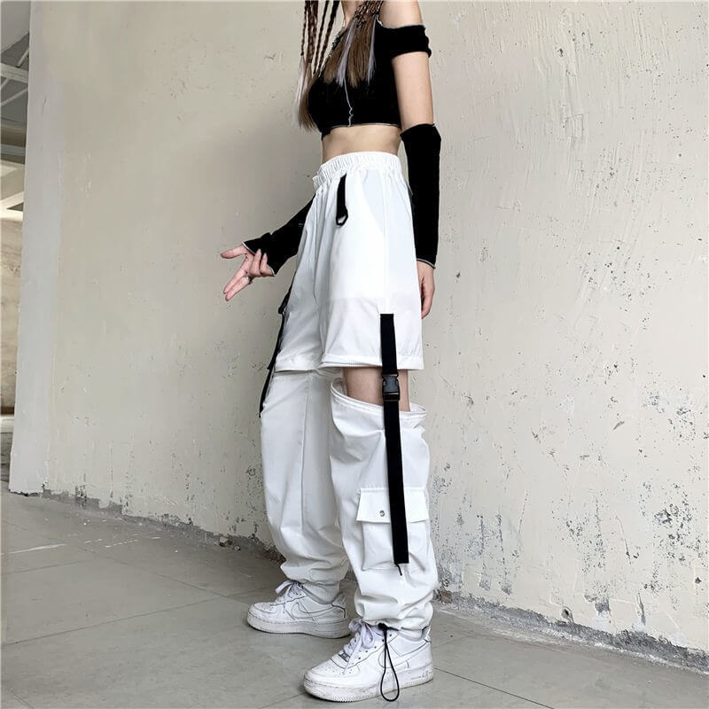 Egirl Streetwear Detachable Cargo Pants - Cosmique Studio