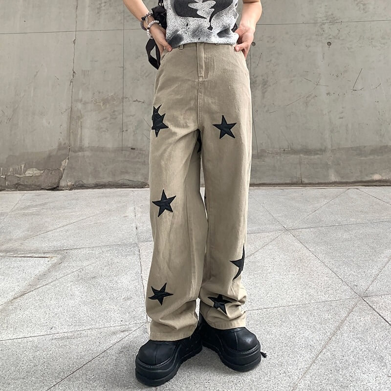 Y2K Stars Basic Pants - Cosmique Studio