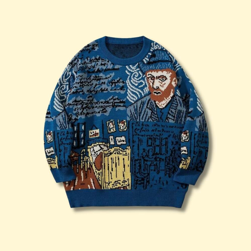 D. Wentworth Porter 水彩画 限定版138/500 Art Hoe Van Gogh Sweater - Cosmique Studio