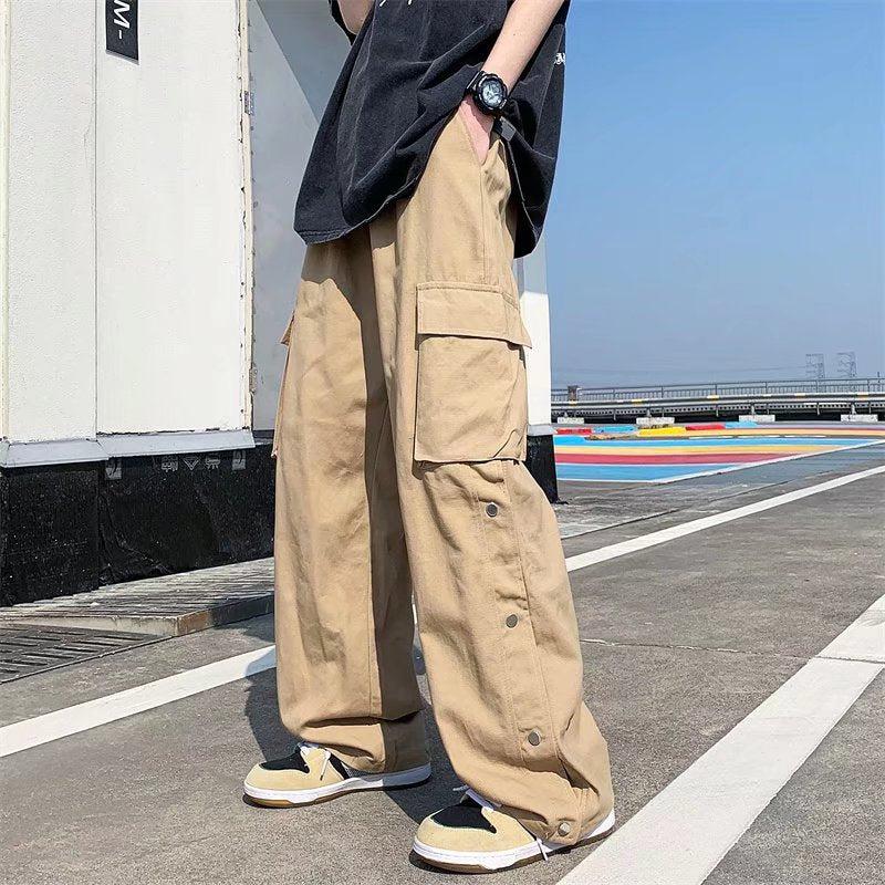 Streetwear Wide Leg Cargo Pants - Cosmique Studio