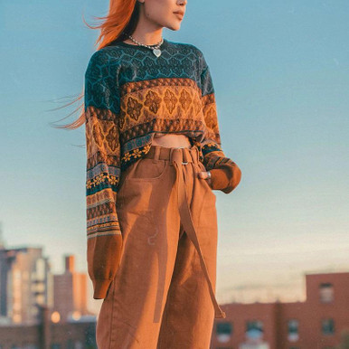 90S VINTAGE CHIC KNITTED SWEATER - Cosmique Studio