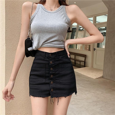 ★ESCSTUDIO★Stud skirt shorts(grey)★正規品/韓国直送料込 grunge-black-skirt-shorts-