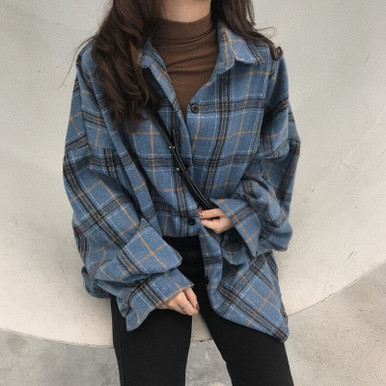 Plaid Woollen Lumberjack Shirt - Cosmique Studio