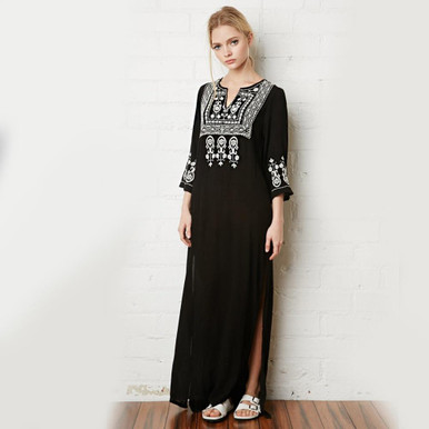 boho embroidered maxi dress Boho Embroidered Maxi Dress – Kirby's Kloset