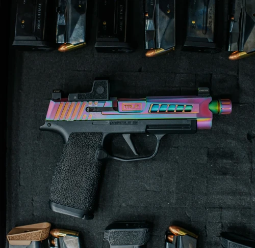 True Precision Sig Sauer P365 XL with spectrum slide, and threaded barrel.