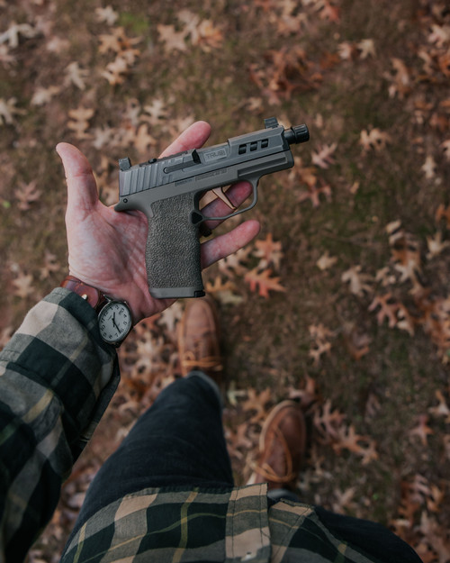 Hand Stippled SIG OEM P365 XL Grip Module - OD Green