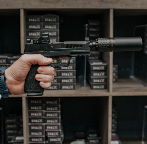 True Precision Sig Sauer P365 X-Macro Black and black with suppressor, Threaded Barrel Conversion