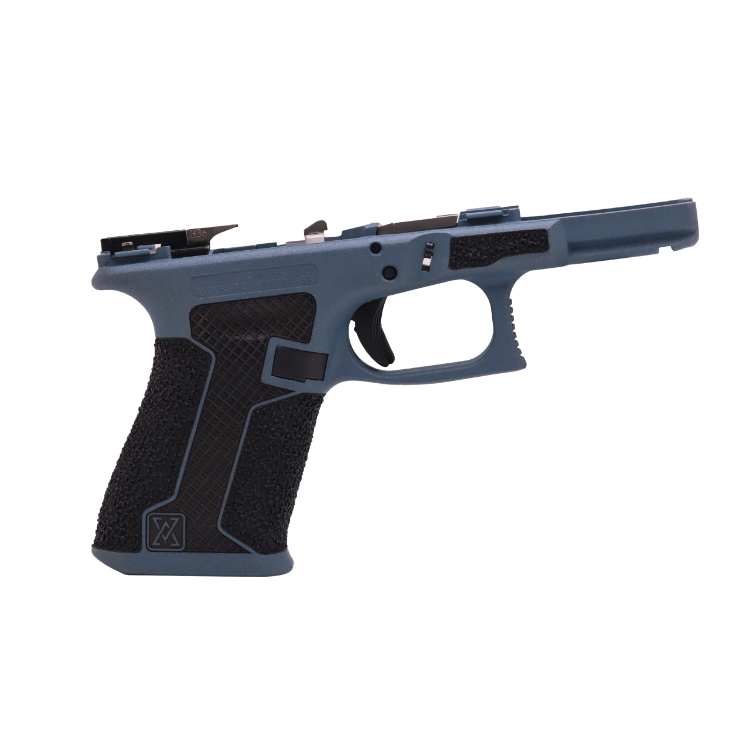 Glock 19 TRUE Blue Hybrid Hand Stippled Lower