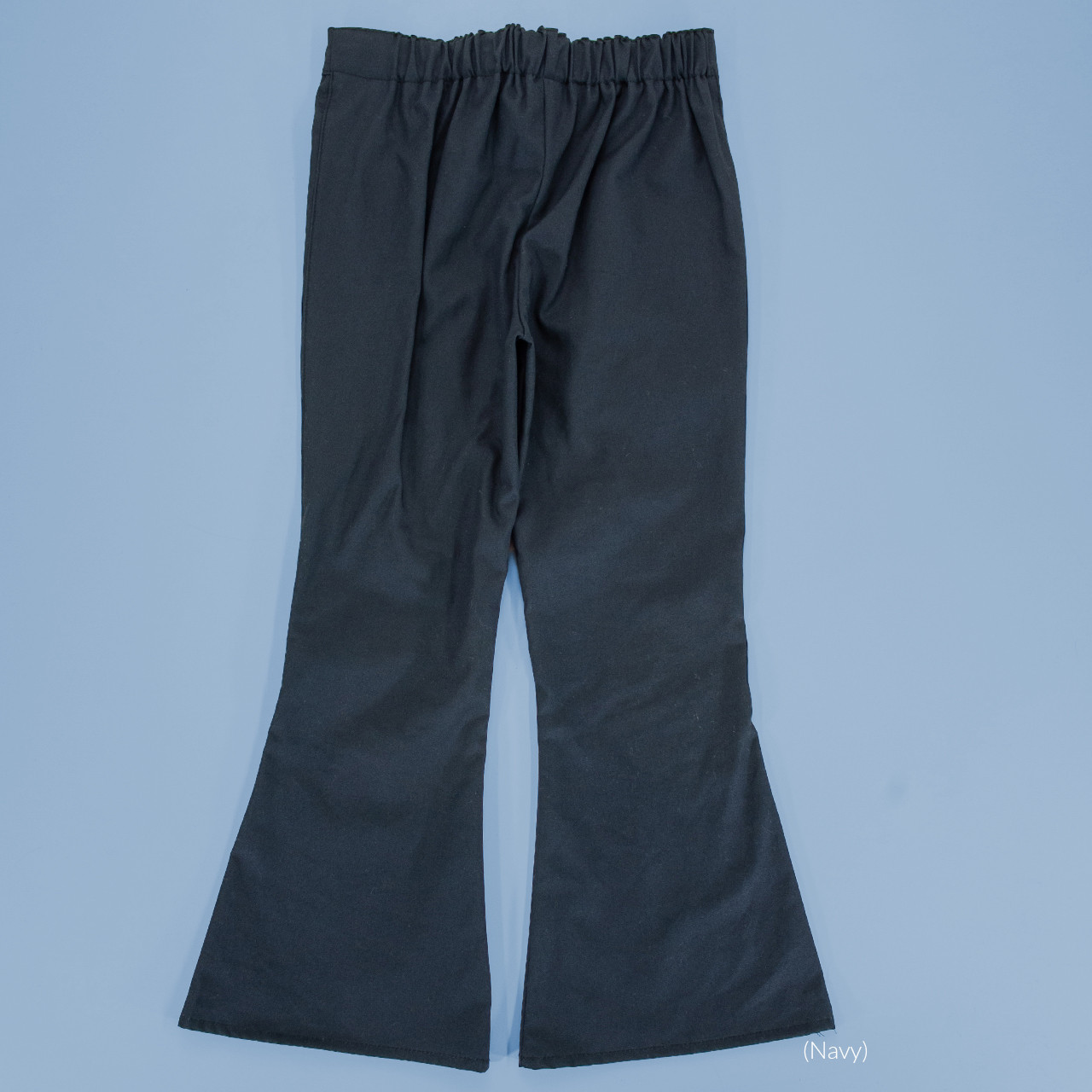 Flared Adjustable Waist Uniform Pants in Khaki
