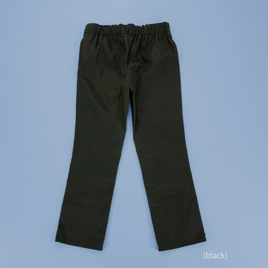 Straight Uniform Pants with Adjustable Waist in Black | I Bambini Clothing