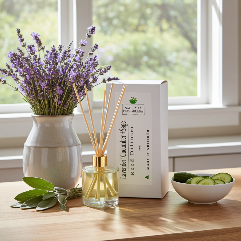Saje Reed Diffuser Lavender Cucumber & Sage Mini Reed Diffuser 50 ML - Saltylicious® Bath ...