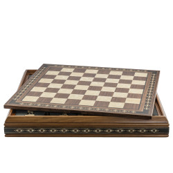 ChessBoard 50cm on Case for Standard Themed Chess sets Walnut & Eco Mother of Pearl