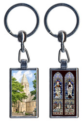 Rectangular Chrome Lensed Keyrings - Repeat Custom Design