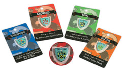 Heraldic Name Pin Badges (Pack of 6)